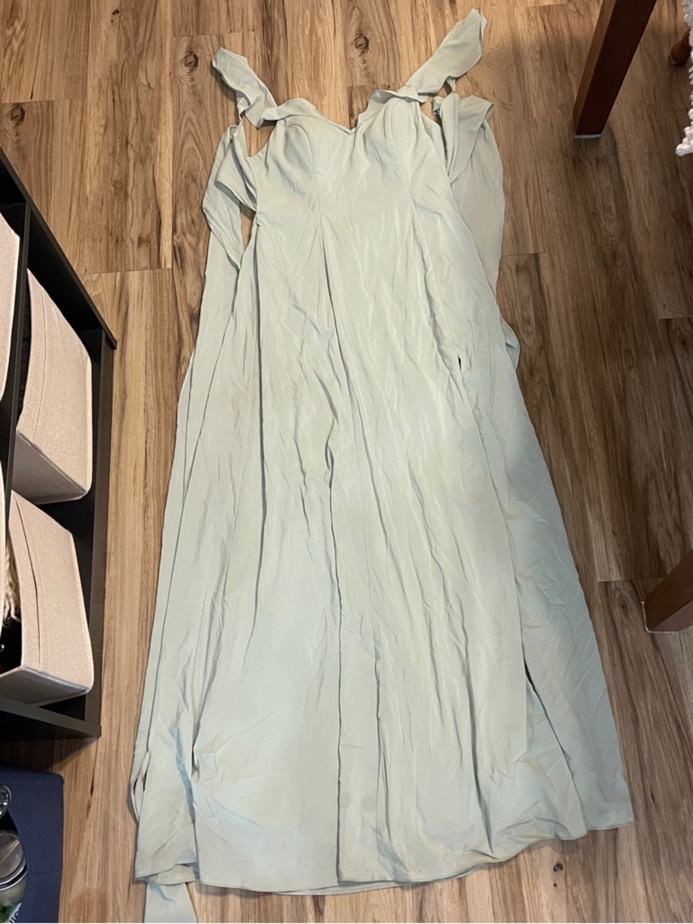 Azazie Light Blue Tie-Strap Maxi Dress